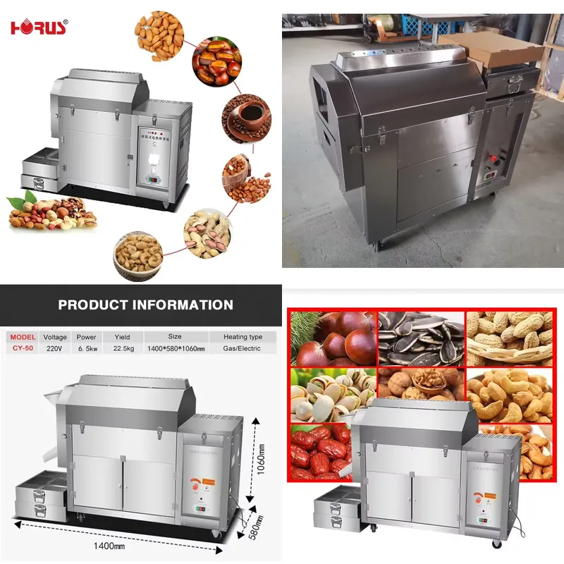Coffee Bean & Tea Menu - 2026 Horus 25kg/h Torréfacteur Commercial Automatique