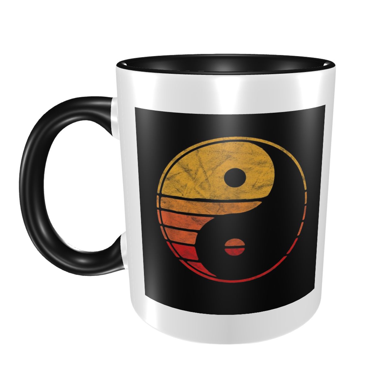 Coffee Tea Yin Yang - Tasse de soleil minimaliste Vintage Yin