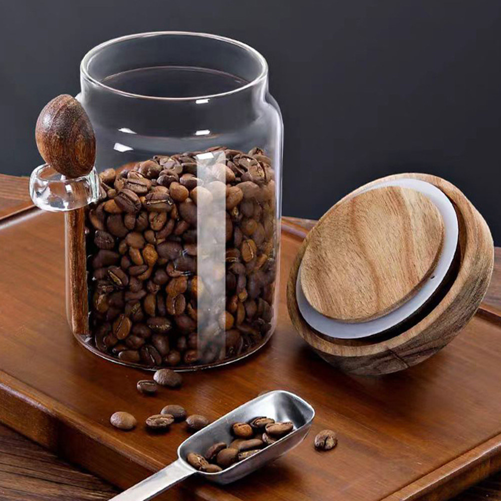 Canister Coffee Sugar Tea - Pot en verre hermétique pour grains