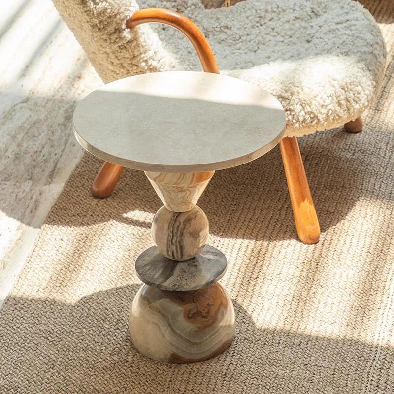 Coffee Tea Nook - Table basse ronde en marbre sur