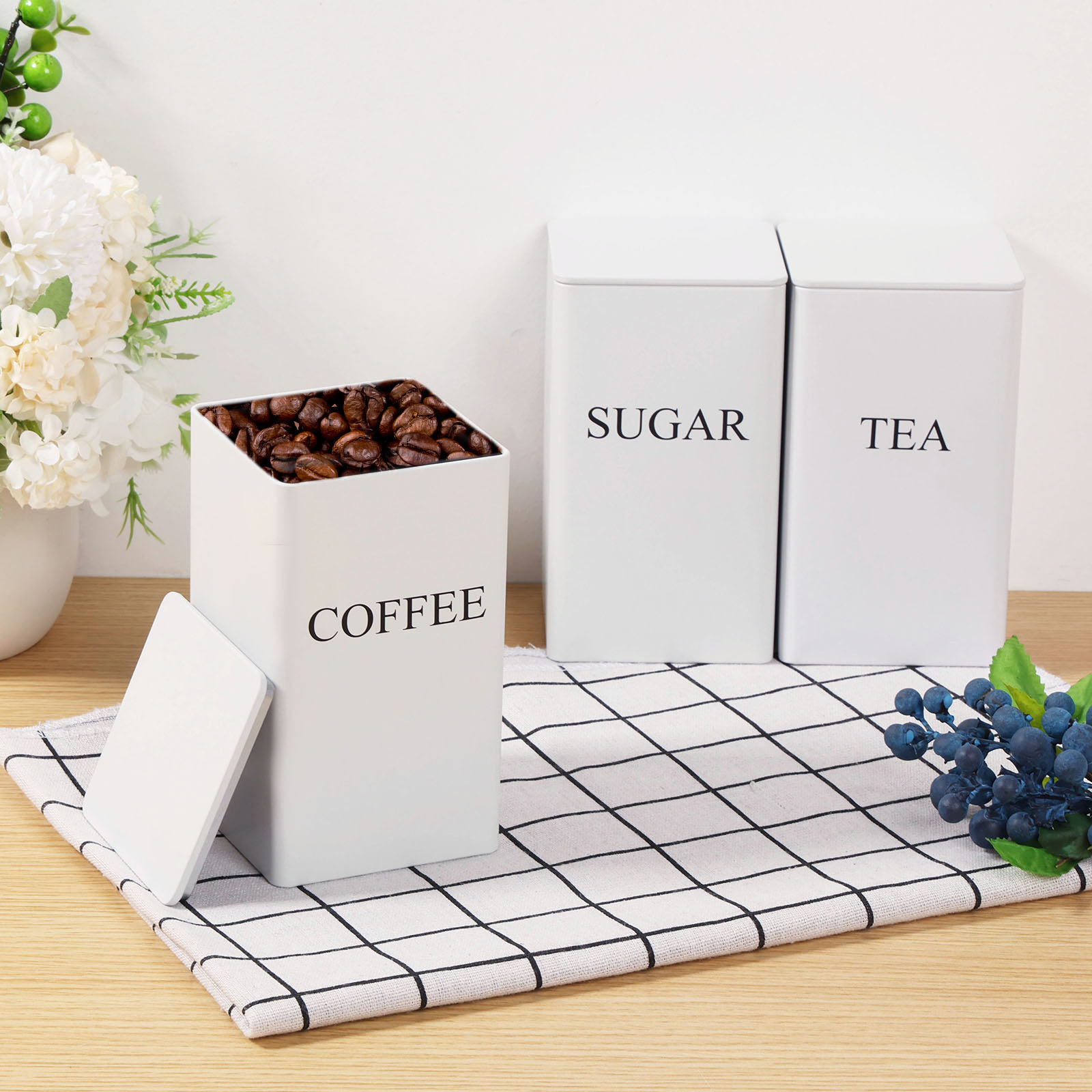 3 pièces boîtes de stockage de - Canister Coffee Sugar Tea avis et prix