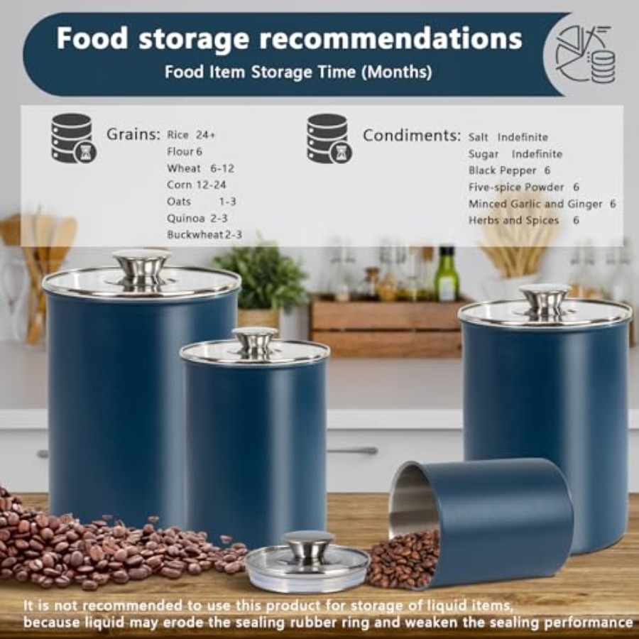 Ensemble de 4 boîtes à provisi - Canister Coffee Sugar Tea avis et prix