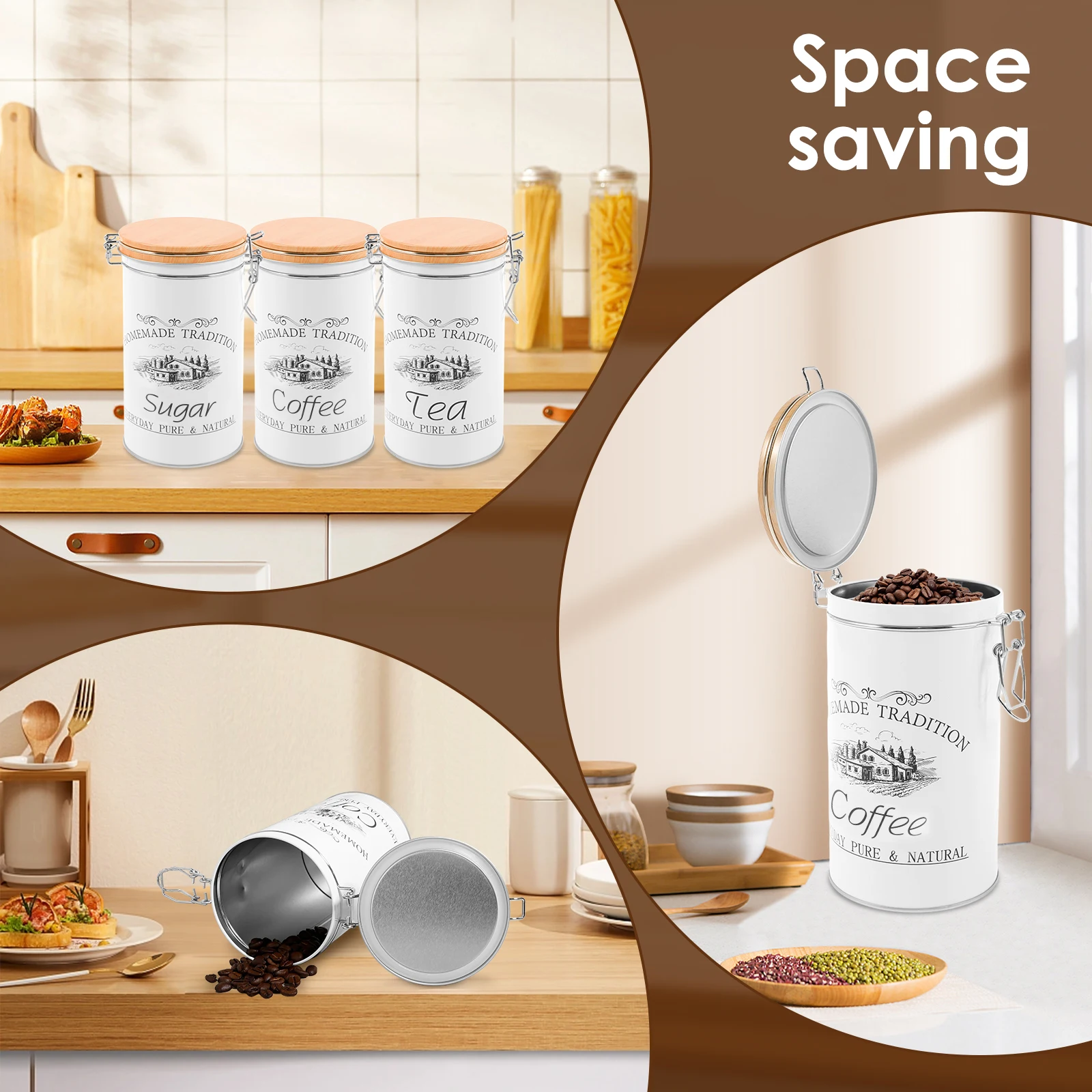 Lot de 3 boîtes à thé, café et - Canister Coffee Sugar Tea avis et prix