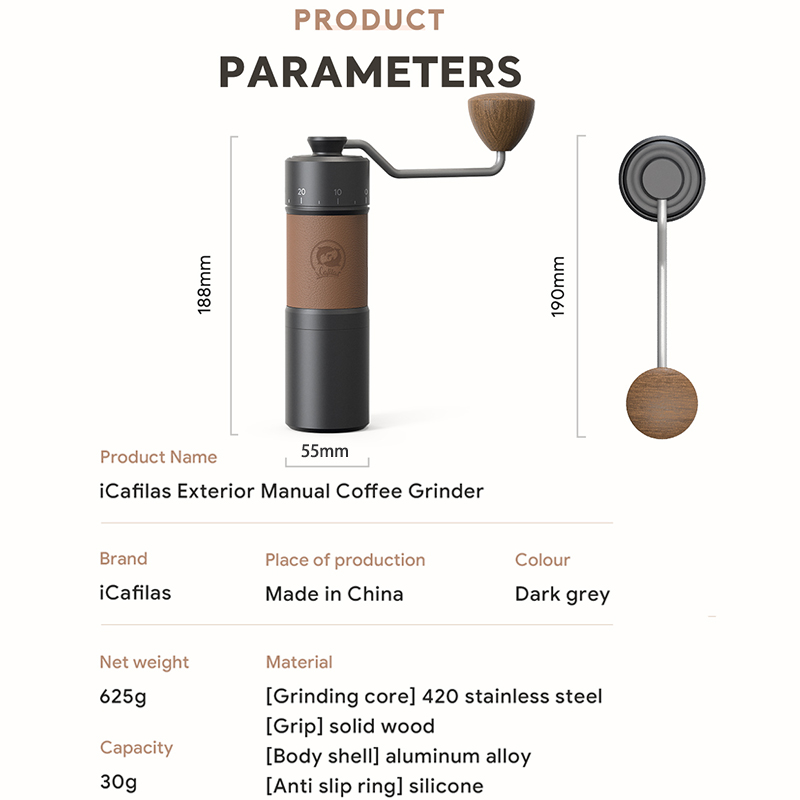 Icafilas – moulin à café manue - Burr Hand Grinder avis et prix