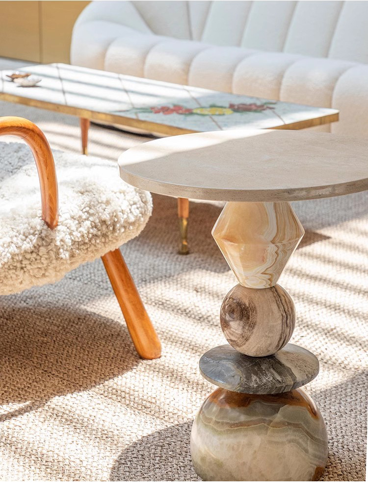 Table basse ronde en marbre su - Coffee Tea Nook avis et prix