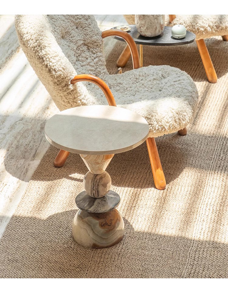 Table basse ronde en marbre su - Coffee Tea Nook avis et prix